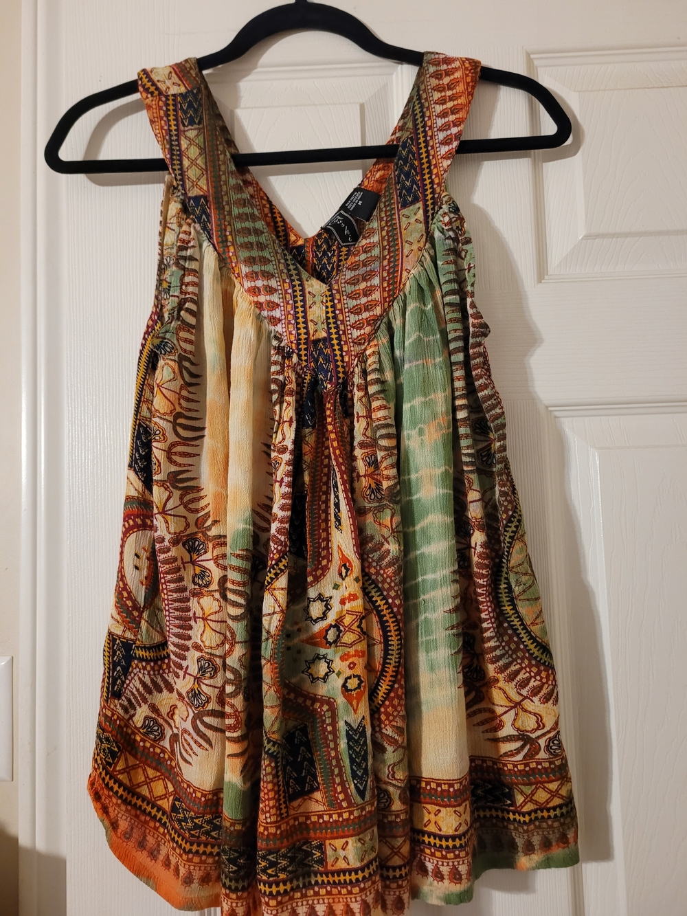 Boho Printed Sleeveless Top - Multi-Color